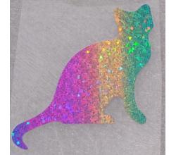 Buegelpailletten Katze 2 holo rainbow